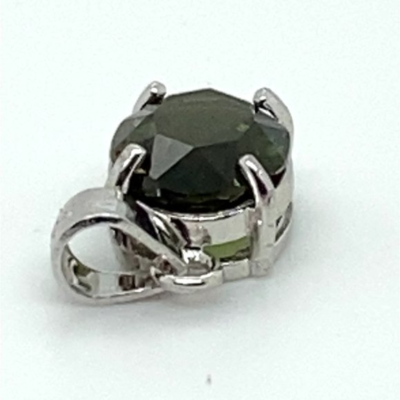 Chrome Tourmaline 1.55ct White Gold Finish Solid 925 Sterling Silver Pendant - Picture 4 of 7